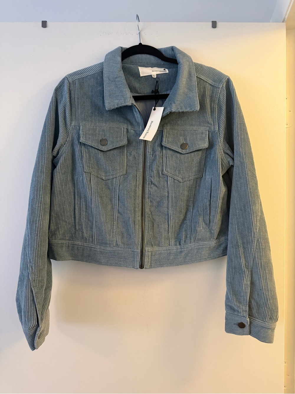 Newbury Kustom Dusty Blue Corduroy Zip Jacket